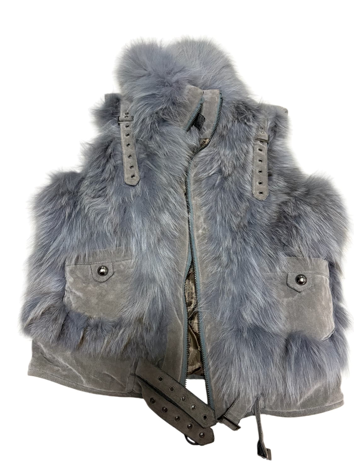 gray 퍼 조끼 상품이미지1