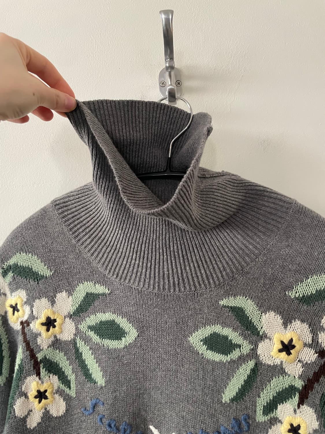 vintage flower embroidered knit 상품이미지3