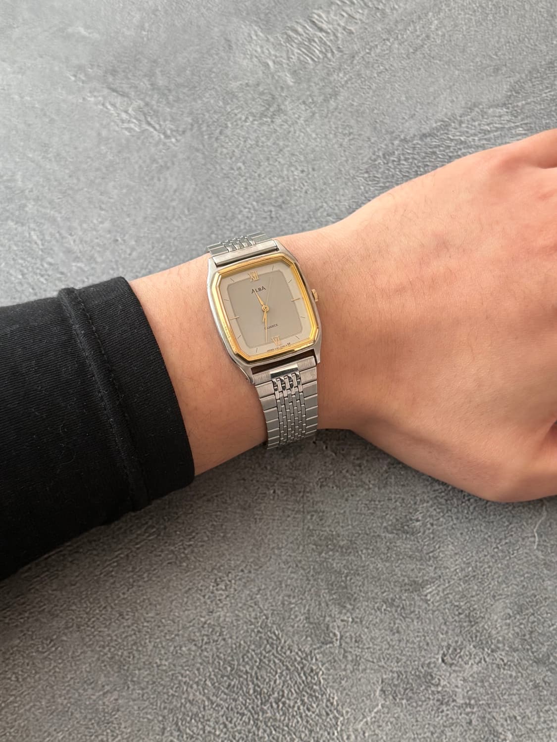 세이코 Seiko ALBA 쿼츠 스퀘어 콤비 상품이미지4