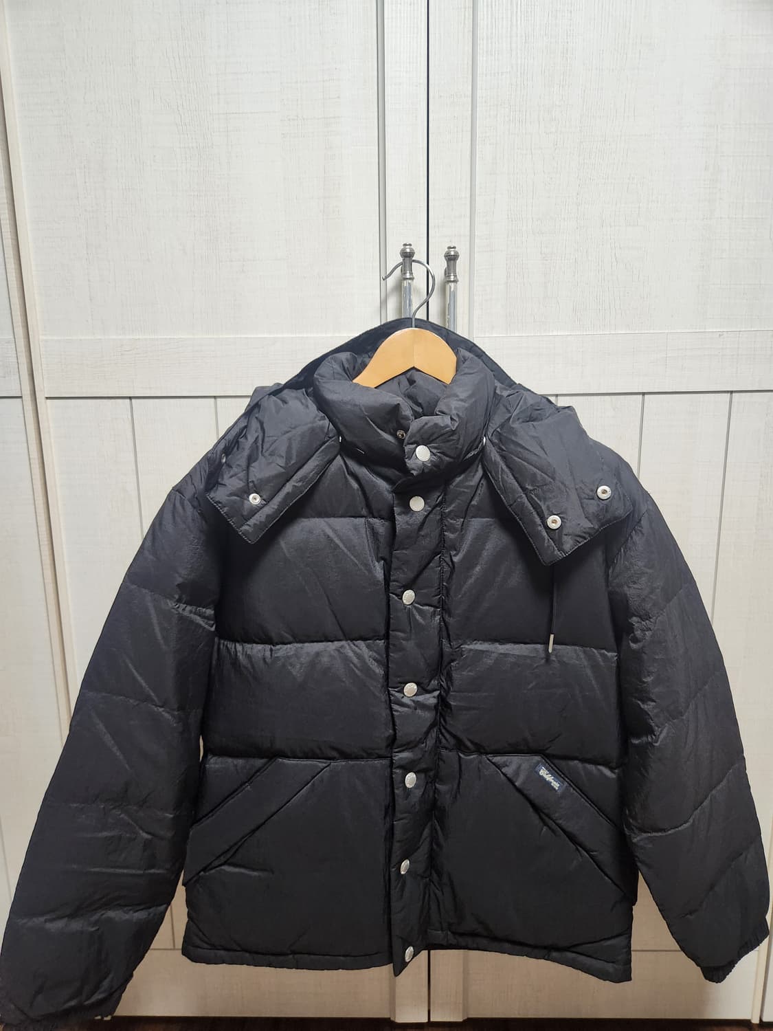 후아유 후드다운패딩 블랙 S사이즈(1회착용) 상품이미지1