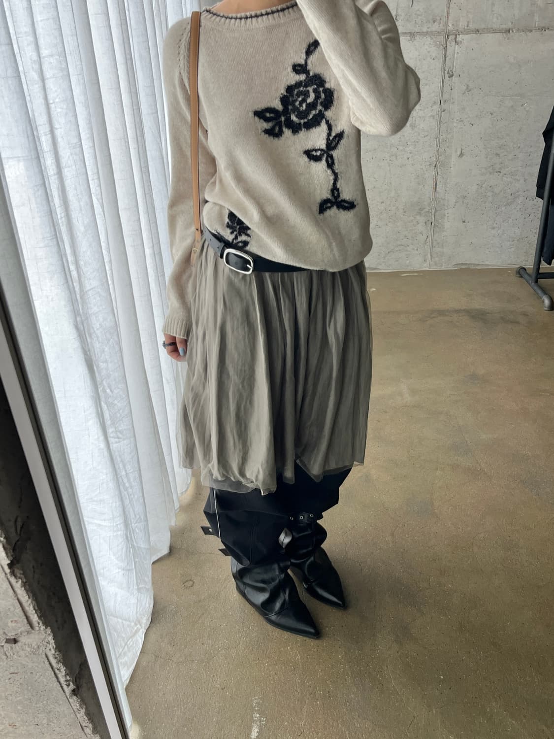 Rope 로페 튤 스커트 라이트 그레이 상품이미지4