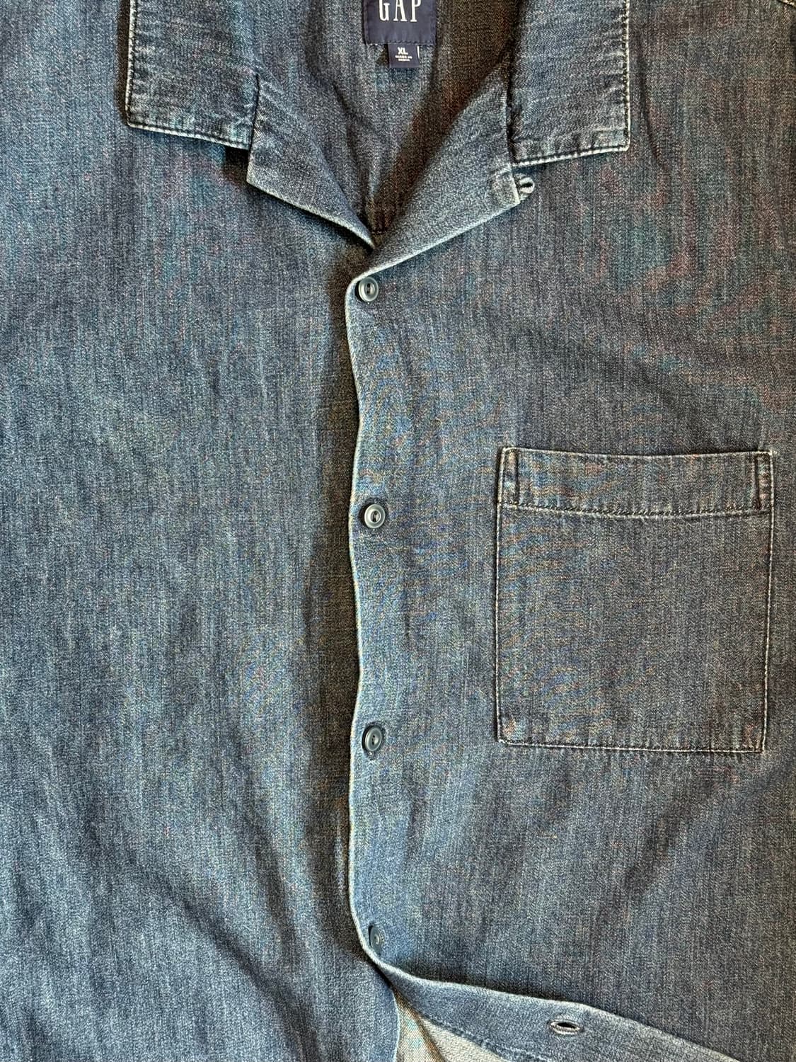 올드 갭 루프칼라 데님 하프셔츠 상품이미지4