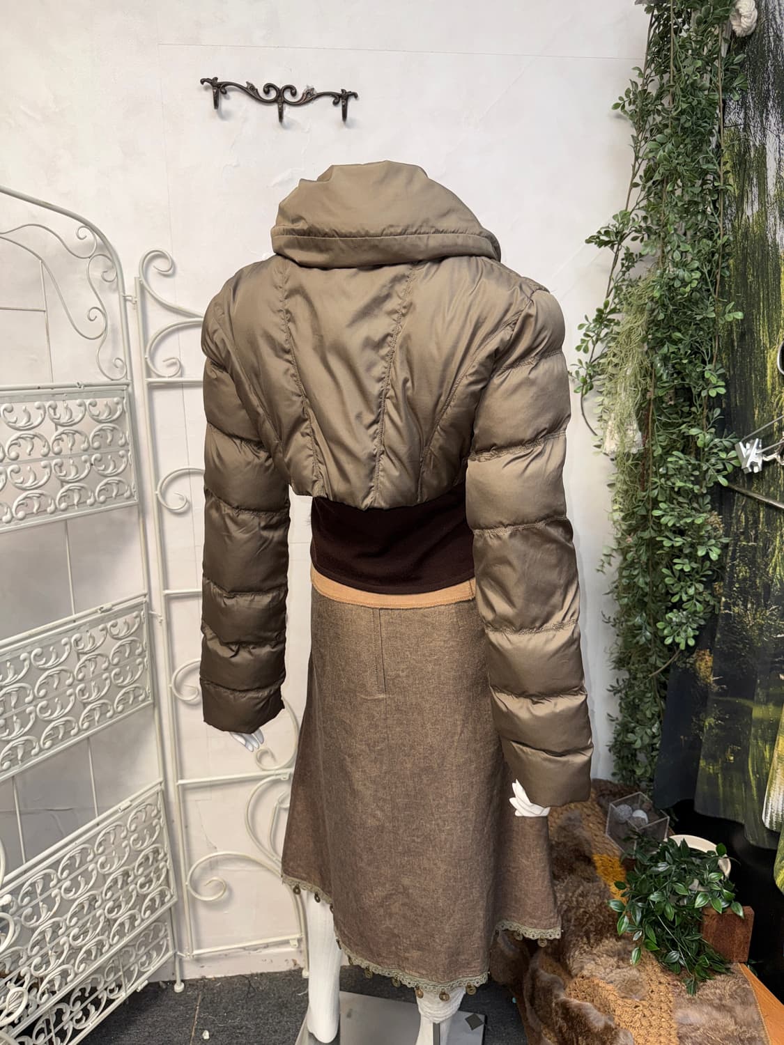 Brown wrap crop bolero down puffer  상품이미지7