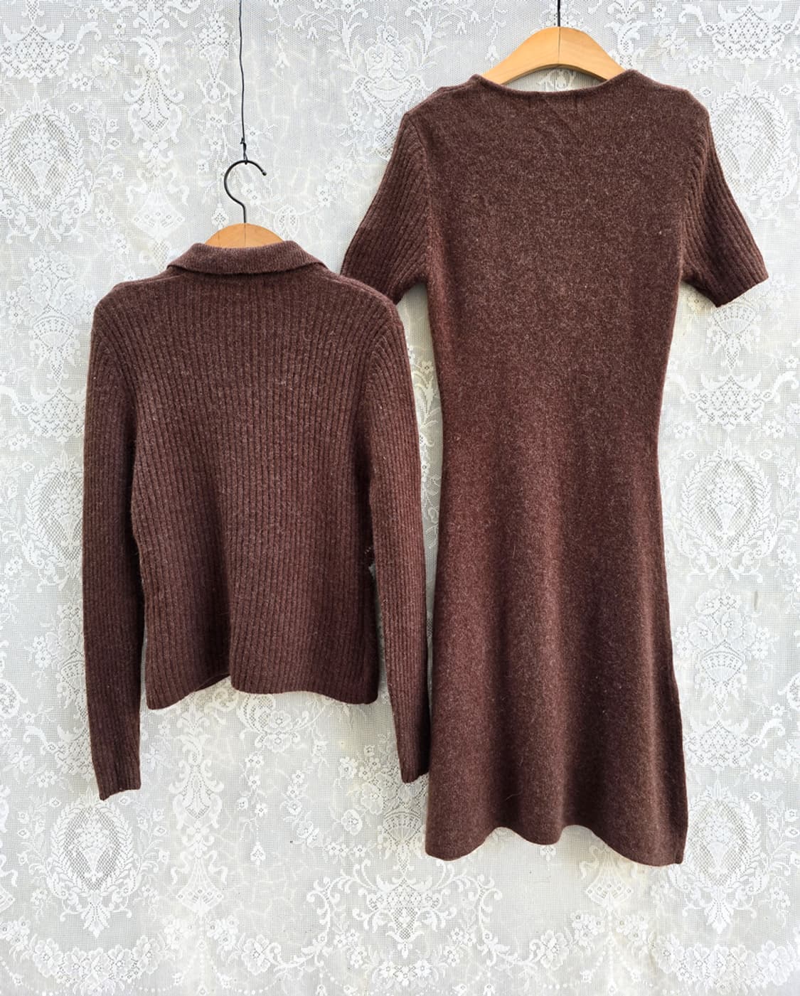 재팬브랜드 아가일 니트 투피스 상품이미지2