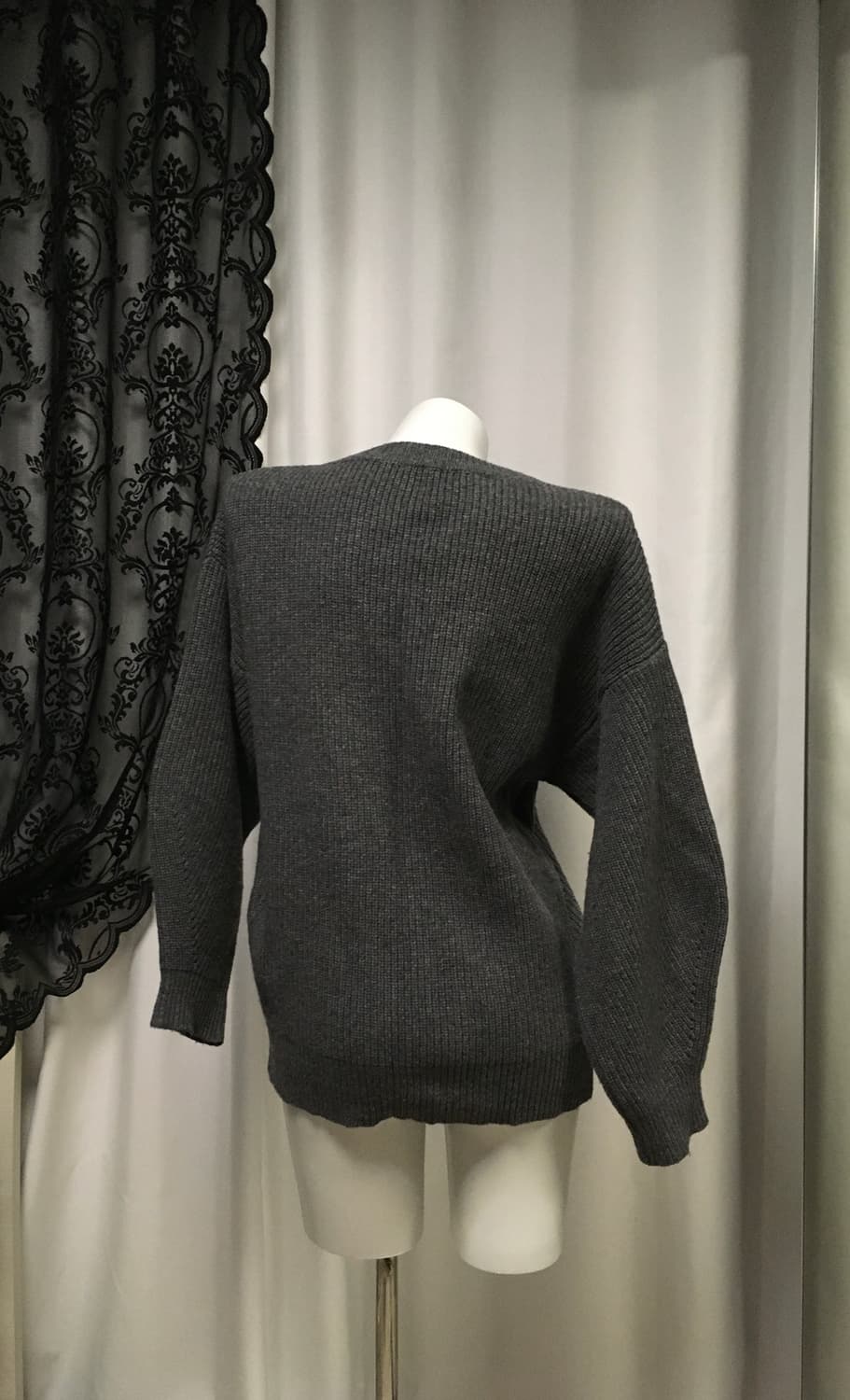 Vintage 오버핏 브이넥 니트 그레이 상품이미지4