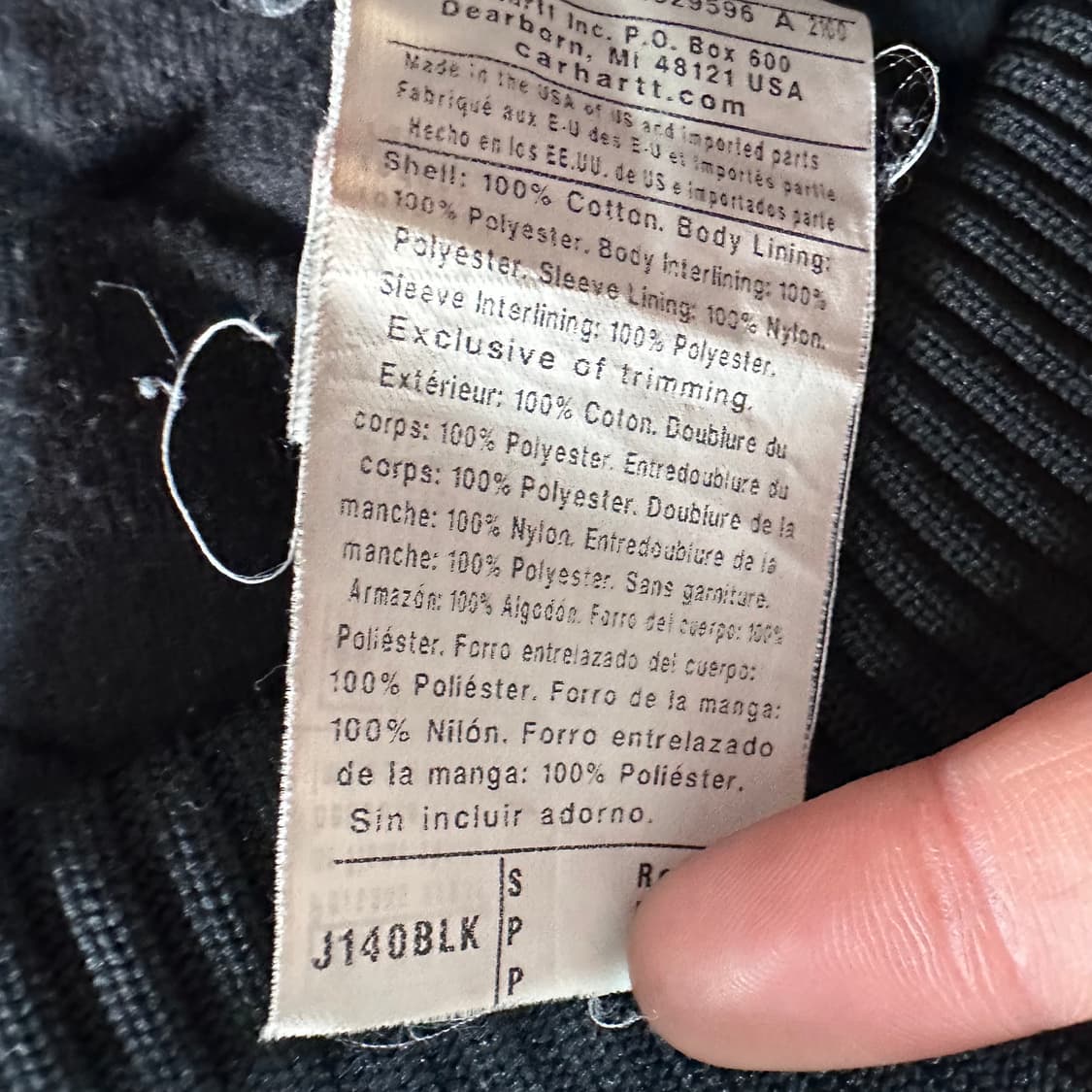 칼하트 j140 블랙 엑티브 자켓 상품이미지7