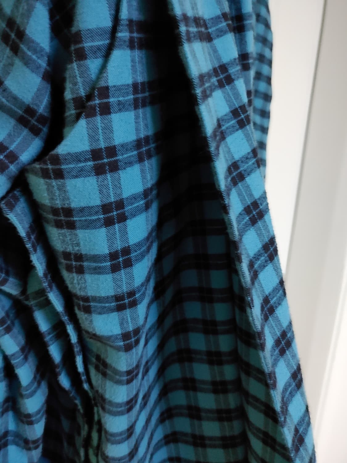 우영미 플란넬 블루체크 러프 셔츠 팝니다 상품이미지8