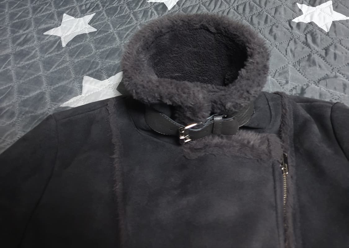 ZEN 스웨이드 사선지퍼 무스탕 모카브라운 (F) 상품이미지3