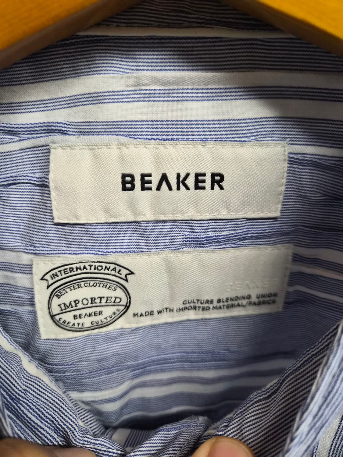 3) Beaker 비어커 헨리넥 스트라이프 셔츠 팝니다 상품이미지3