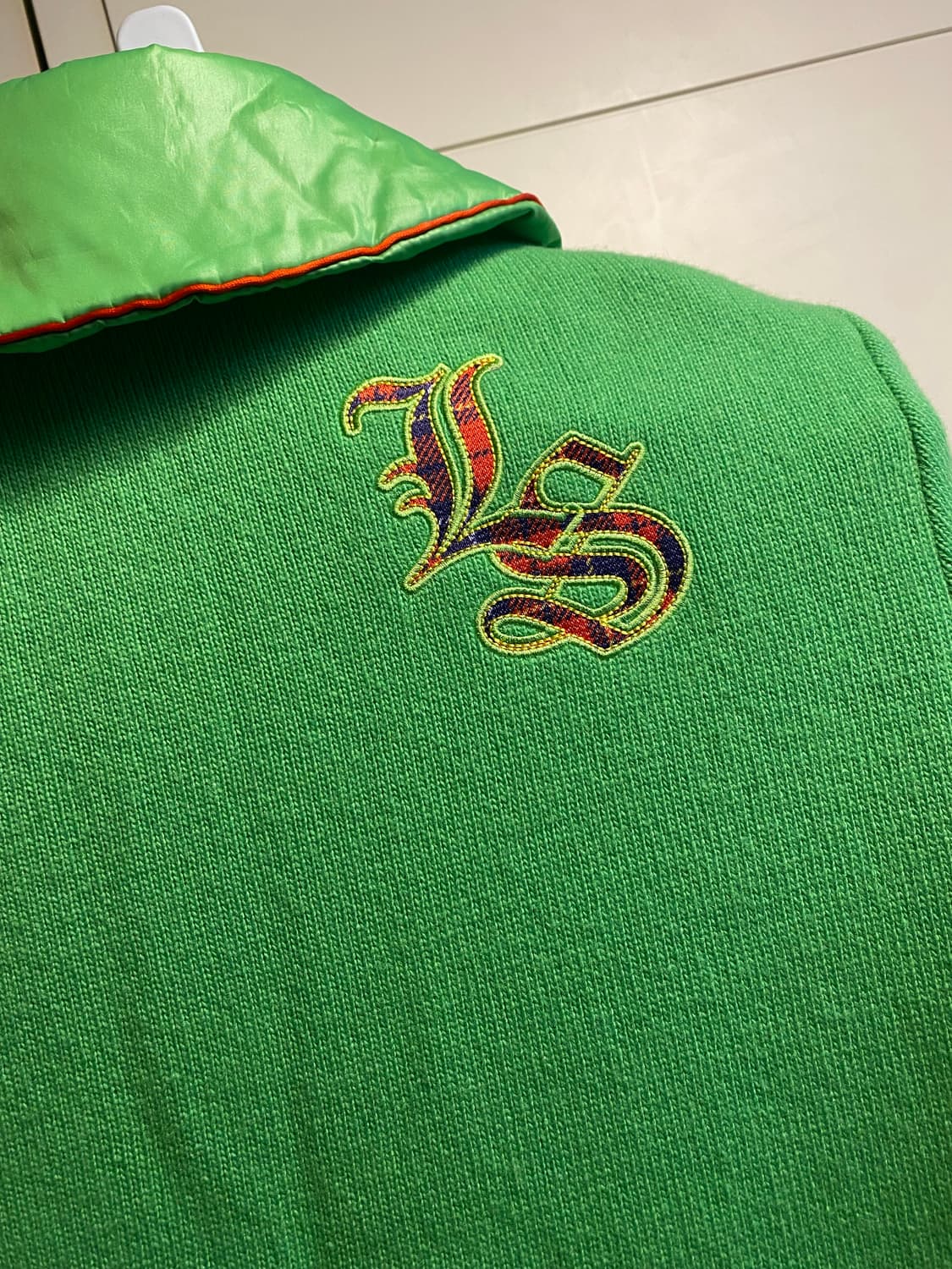 르꼬끄 골프 그린 패딩 니트 믹스 자켓 상품이미지8