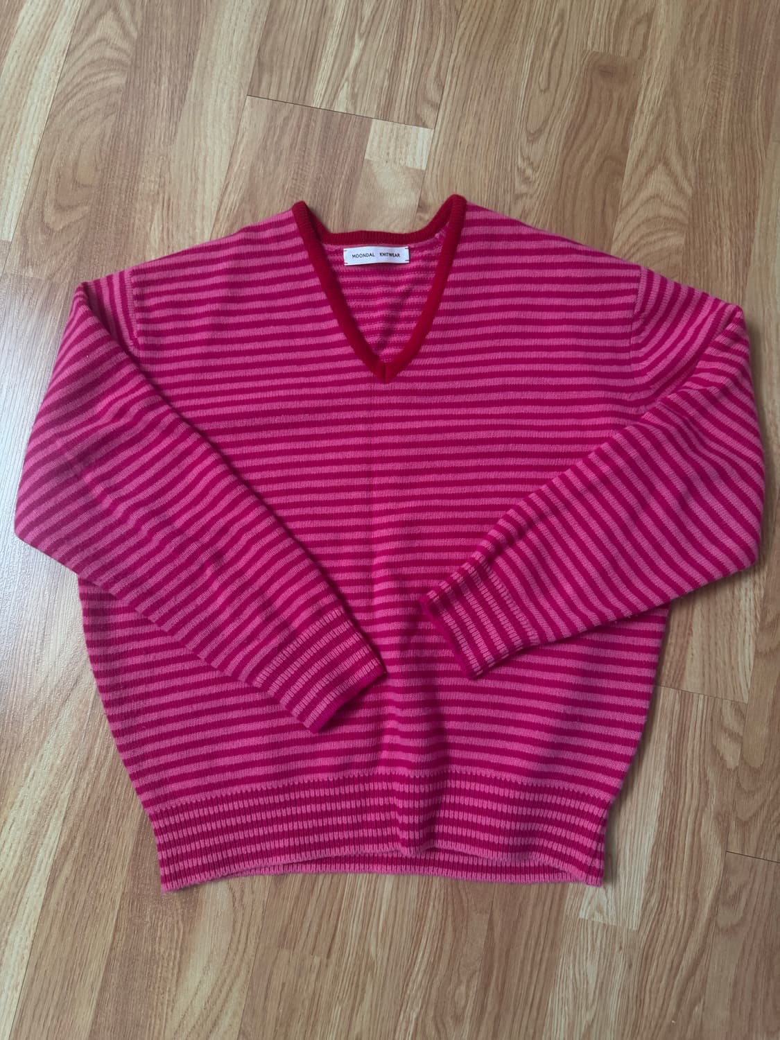 moondal 문달 스트라이프 니트 핑크 상품이미지2