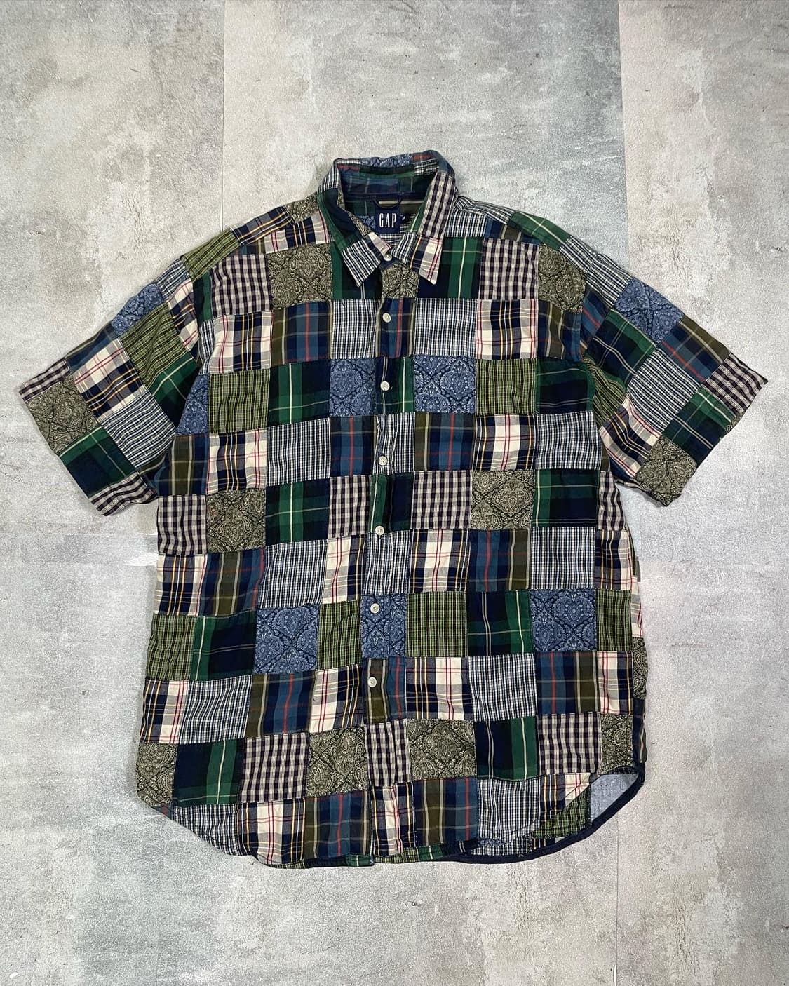 90s Gap 올드갭 패치워크 반팔셔츠 (105-108 상품이미지1