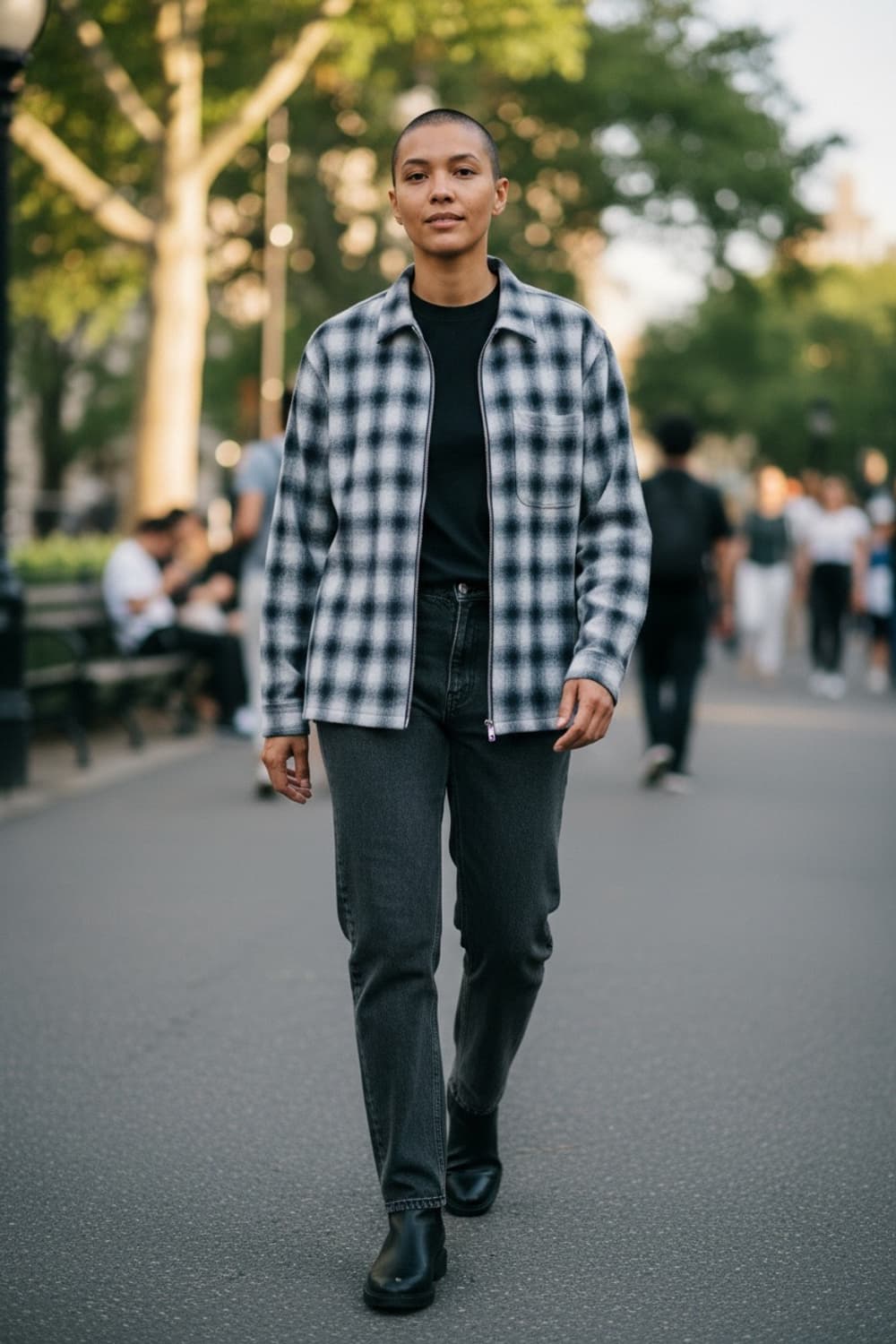 스투시 트위스티트 얀 플레이드 집 셔츠 챠콜 상품이미지7