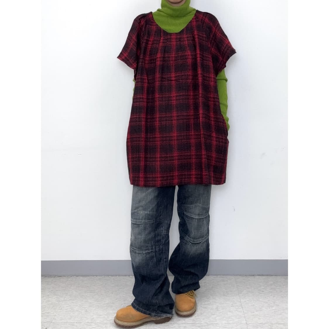 빈티지 레드 반팔 미니 원피스 상품이미지10