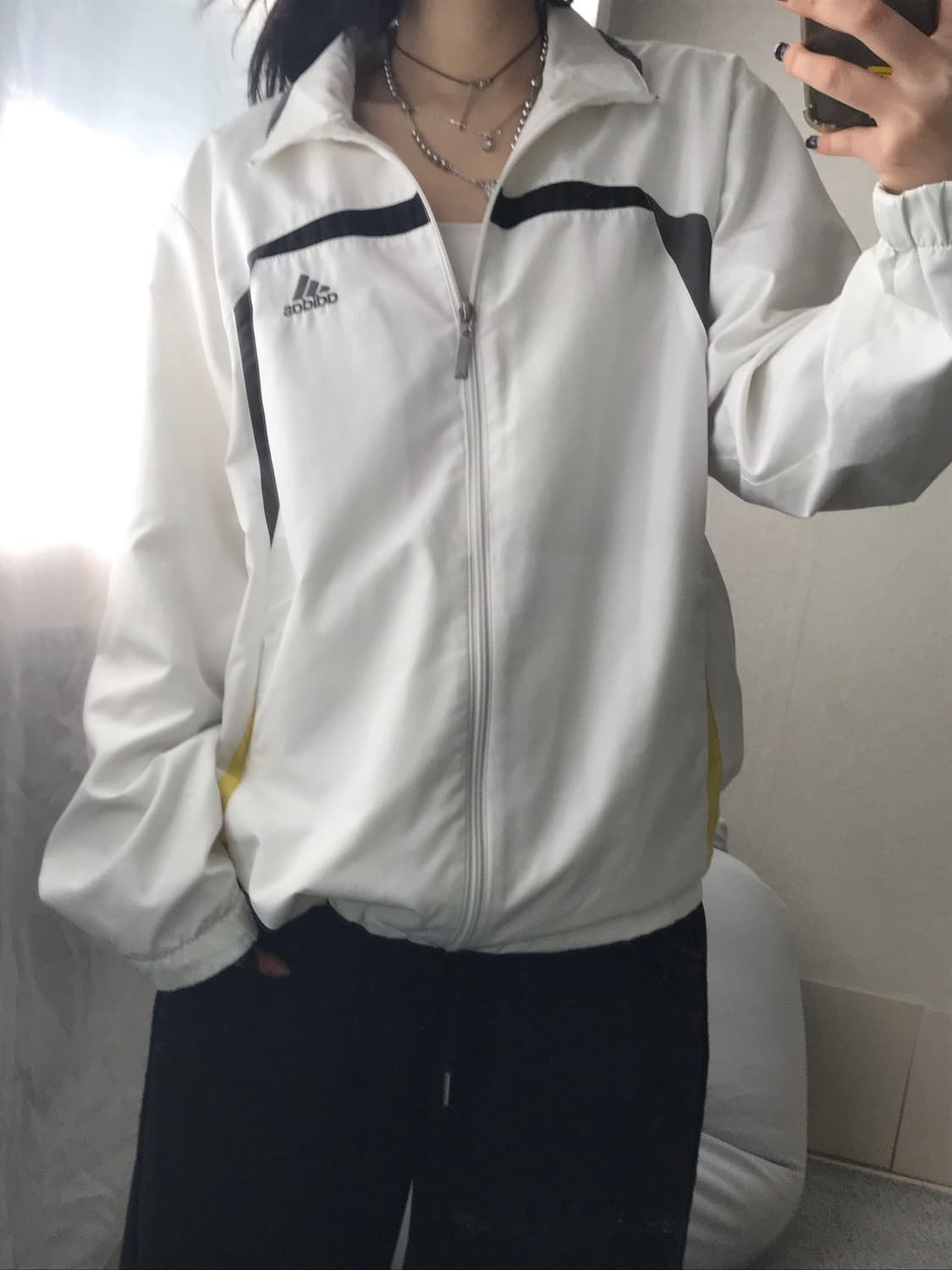 아디다스 화이트 윈드브레이커 상품이미지5