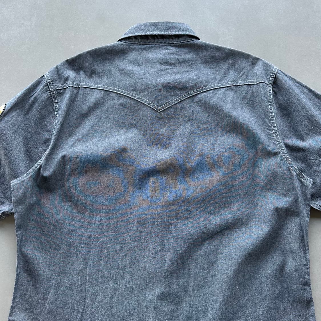 [L-XL](새상품)THRUXTON 샴브레이 웨스턴 반팔 셔츠 상품이미지7
