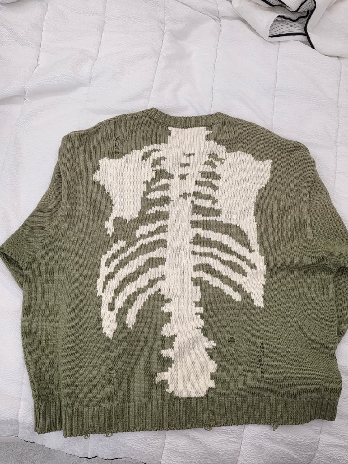 캐피탈 5G 코튼 본 크루넥 스웨터 카키 3사이즈 상품이미지3