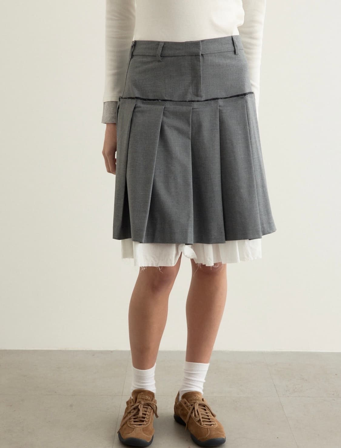 [S,M]기마구아스 TAILORED 레이어드 미디 스커트 상품이미지4