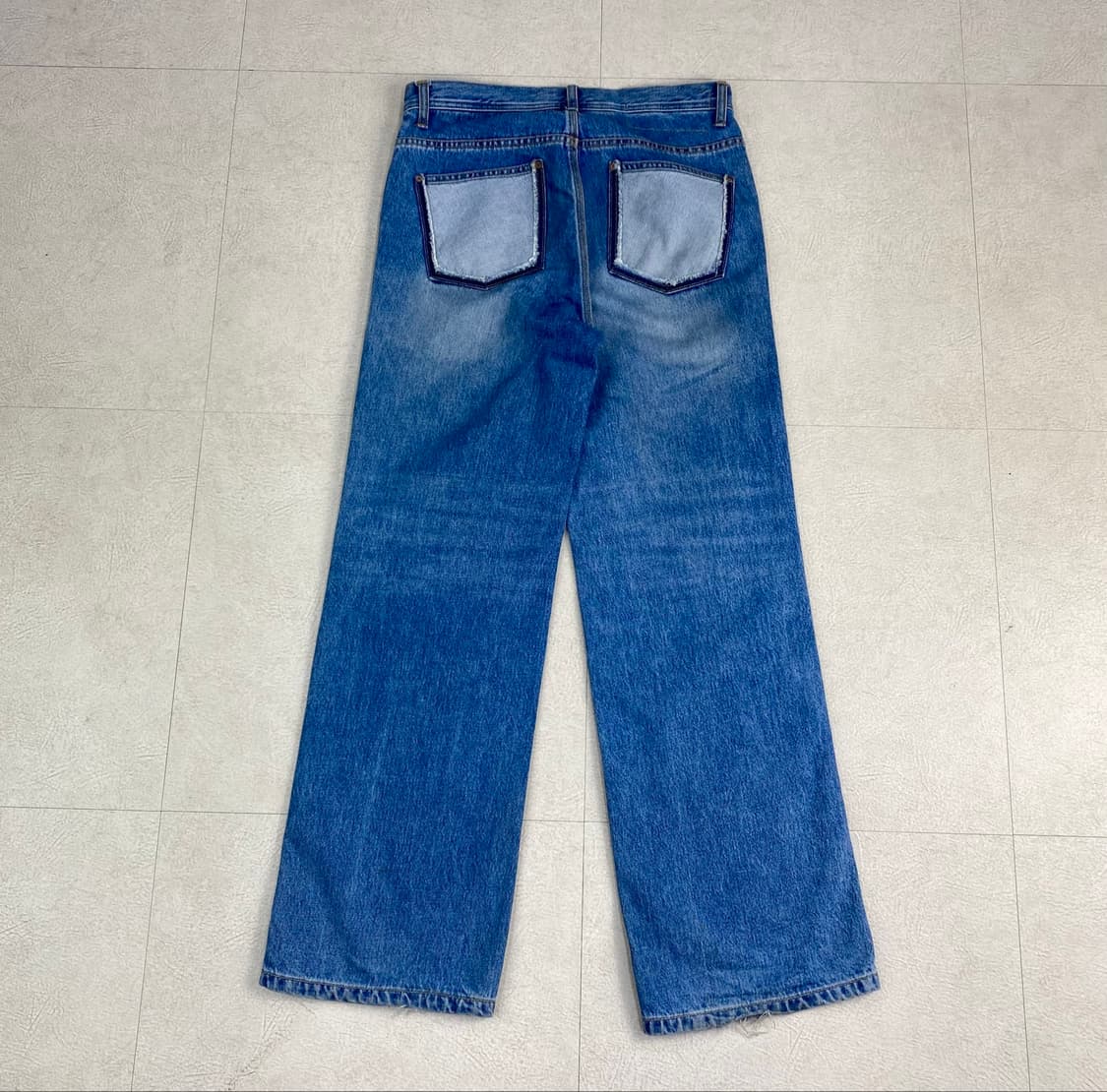 앤더슨벨 로우컷 워시드 더블니 카펜터 데님 진 (31) 상품이미지2