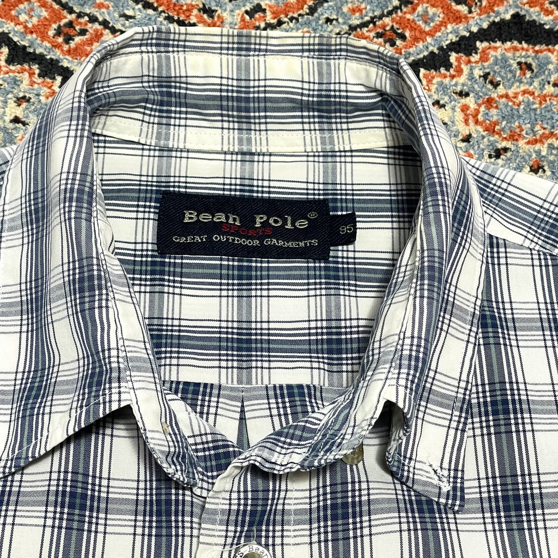 빈폴 스포츠 블루 타탄체크 반팔셔츠  남성95 상품이미지3