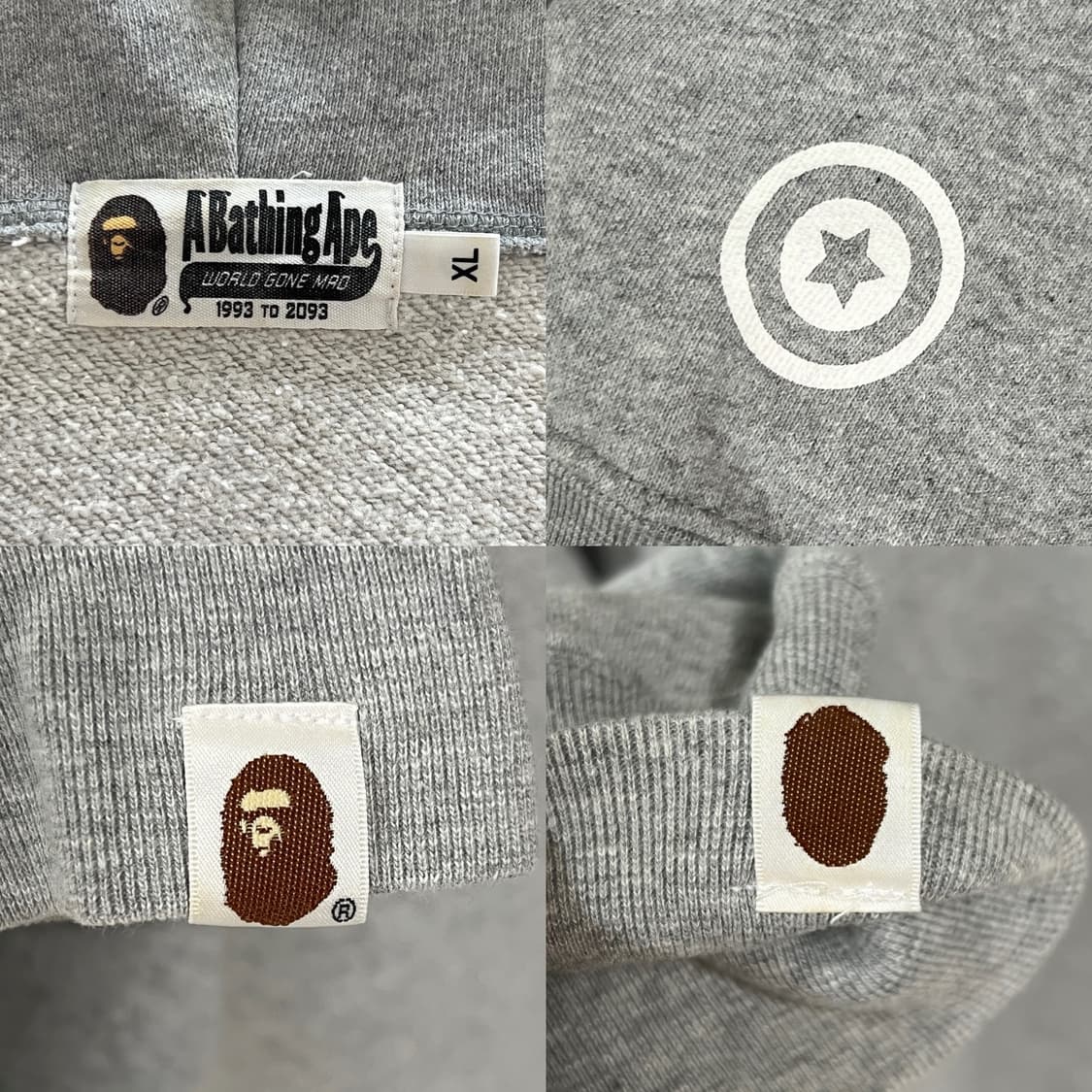 베이프 1st 카모 PONR 샤크 후드집업 그레이 상품이미지7