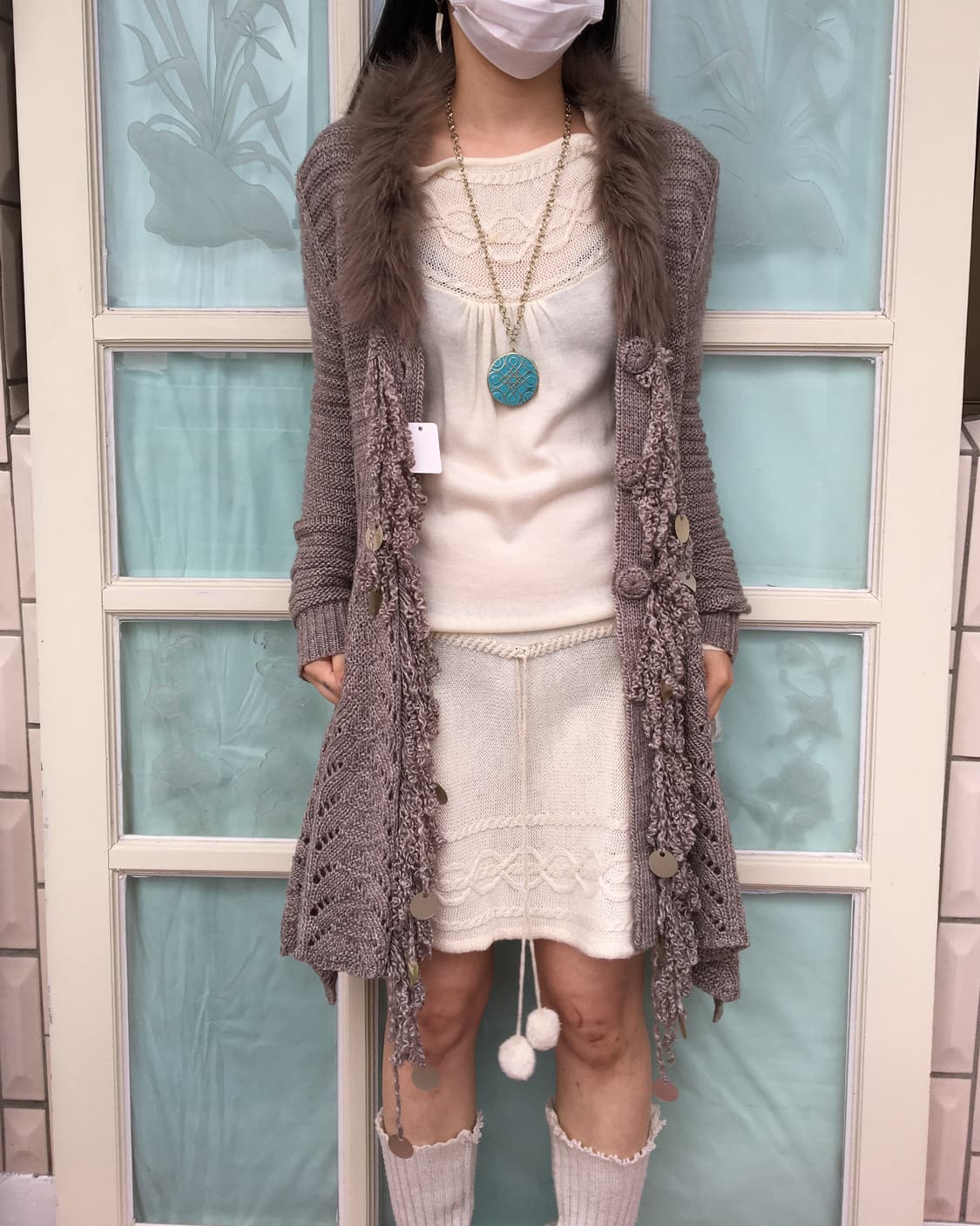 Fur trimming knit cardigan 상품이미지9