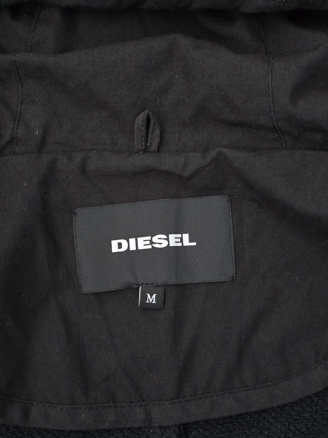 Diesel 디젤 아카이브 레더패치 후드 코트 블랙 M  상품이미지7