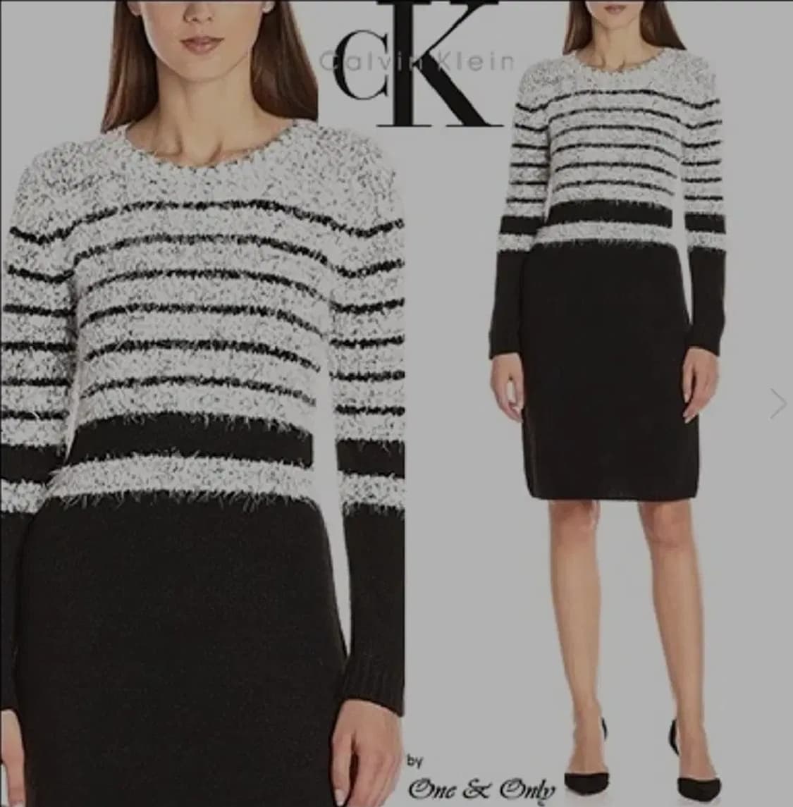 켈빈클라인 스트라이프 니트 미디 원피스 S size 상품이미지8