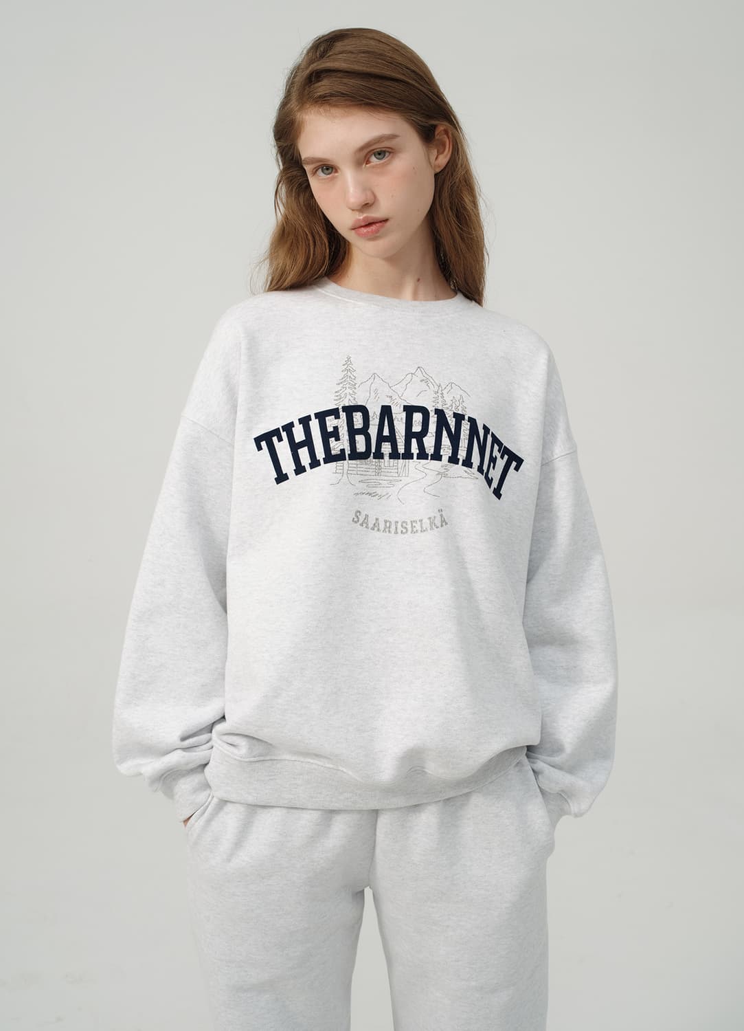 더바넷 Saariselka Logo Sweat Shirt Grey 상품이미지2