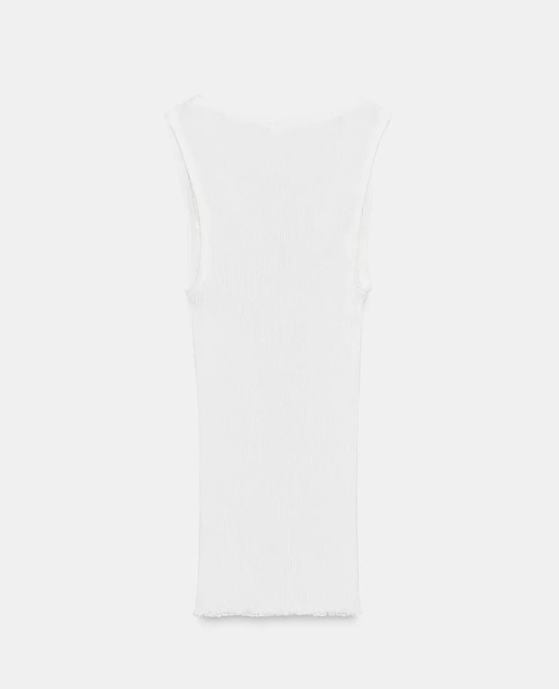 ZARA 자라 레이스 리브드 티셔츠, 자라 레이스 나시 상품이미지5