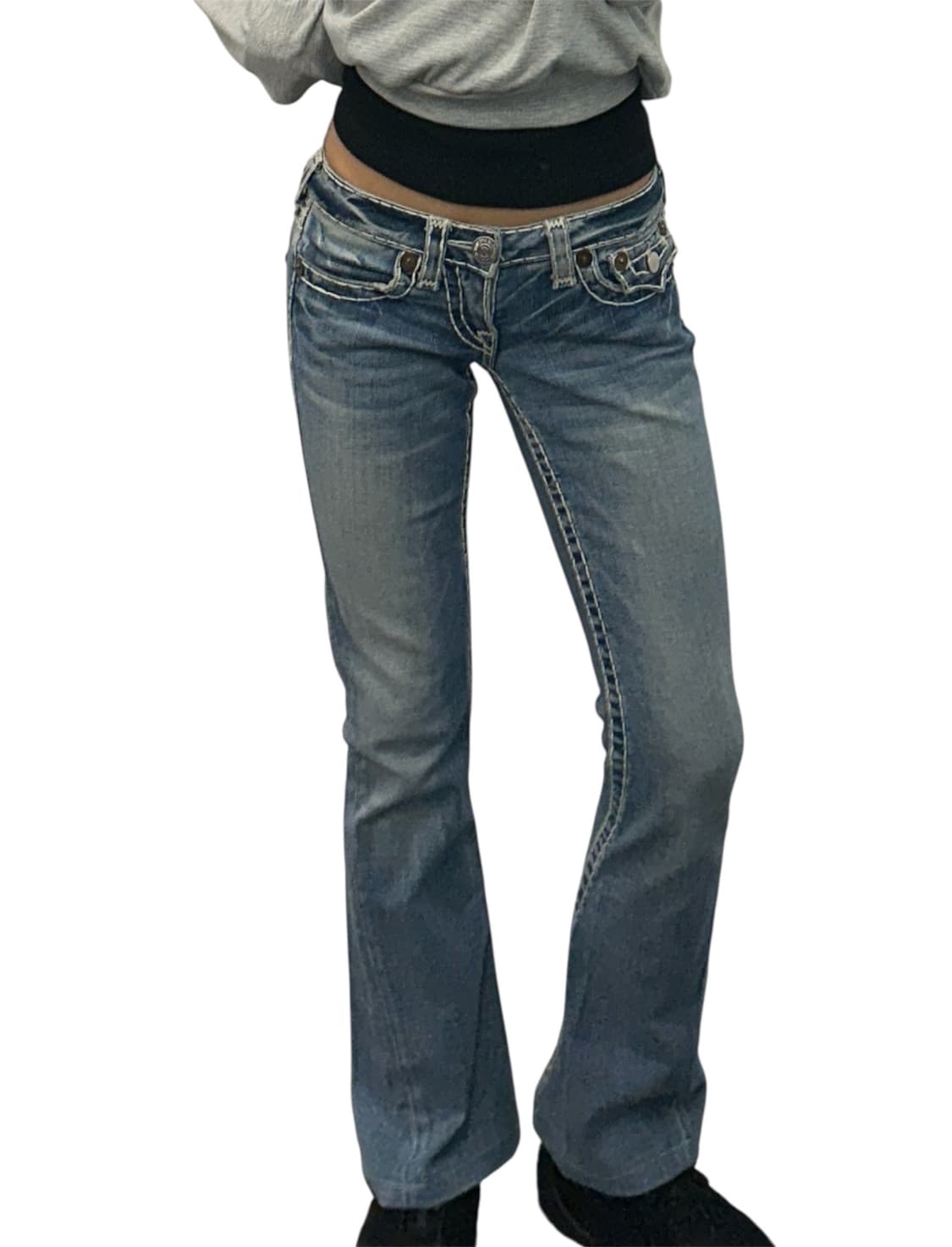 트루릴리진 스티치 부츠컷 대님 연청 데님 25 상품이미지2