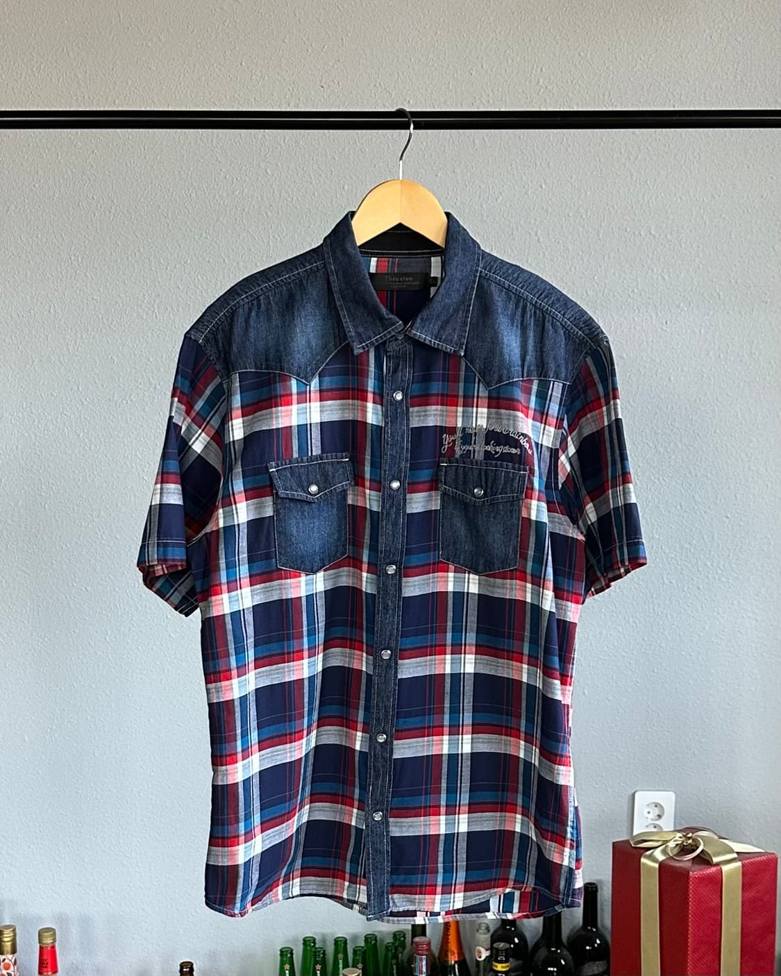 [L-XL]THRUXTON 데님 웨스턴 반팔 셔츠 상품이미지2