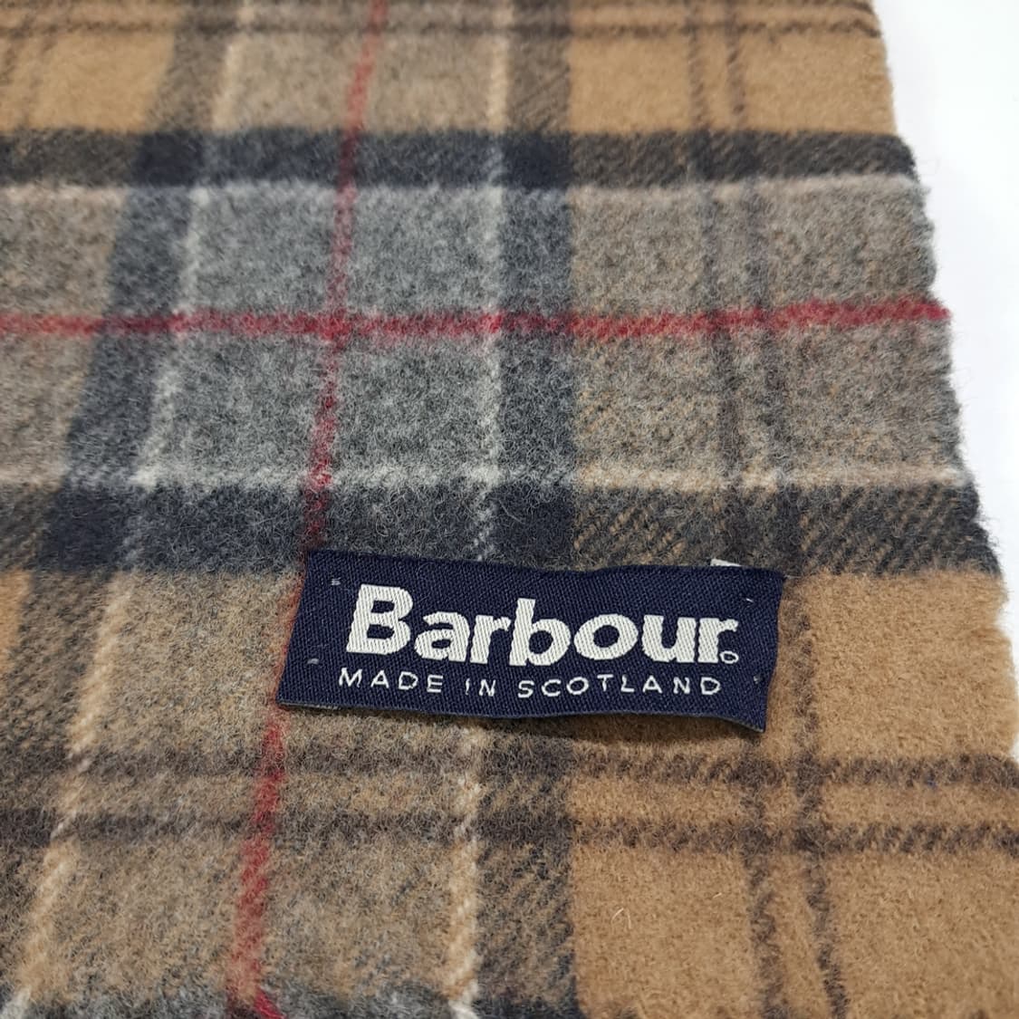 MX579 바버 00s 영국판 램스울 클래식타탄 카멜 머플러 목도리 상품이미지4