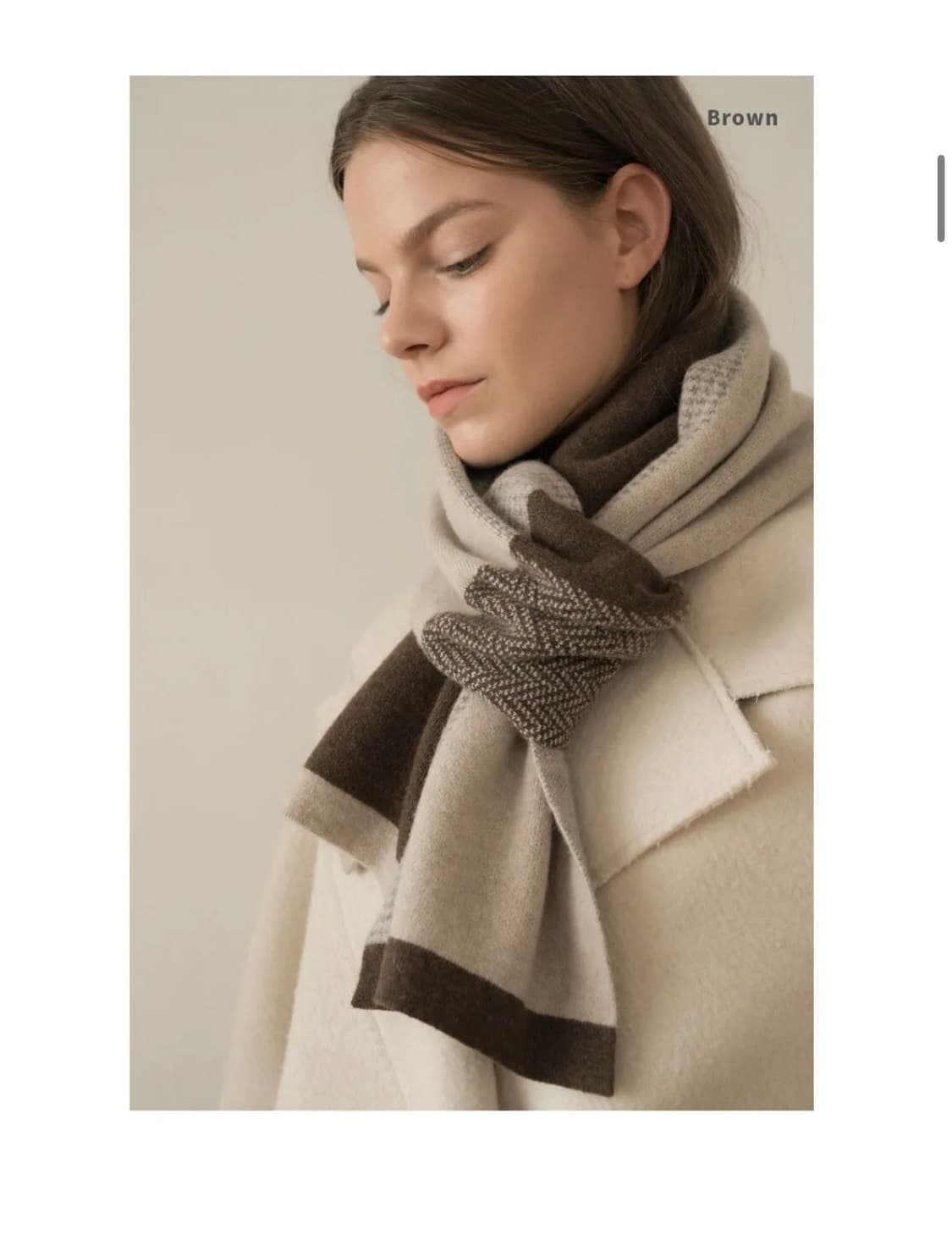 비비드솔리드 bibury muffler 브라운 색상 목도리 머플러 상품이미지2