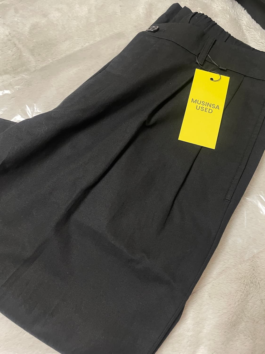 디그레 소호 와이드 테이퍼드 핏 블랙 상품이미지1