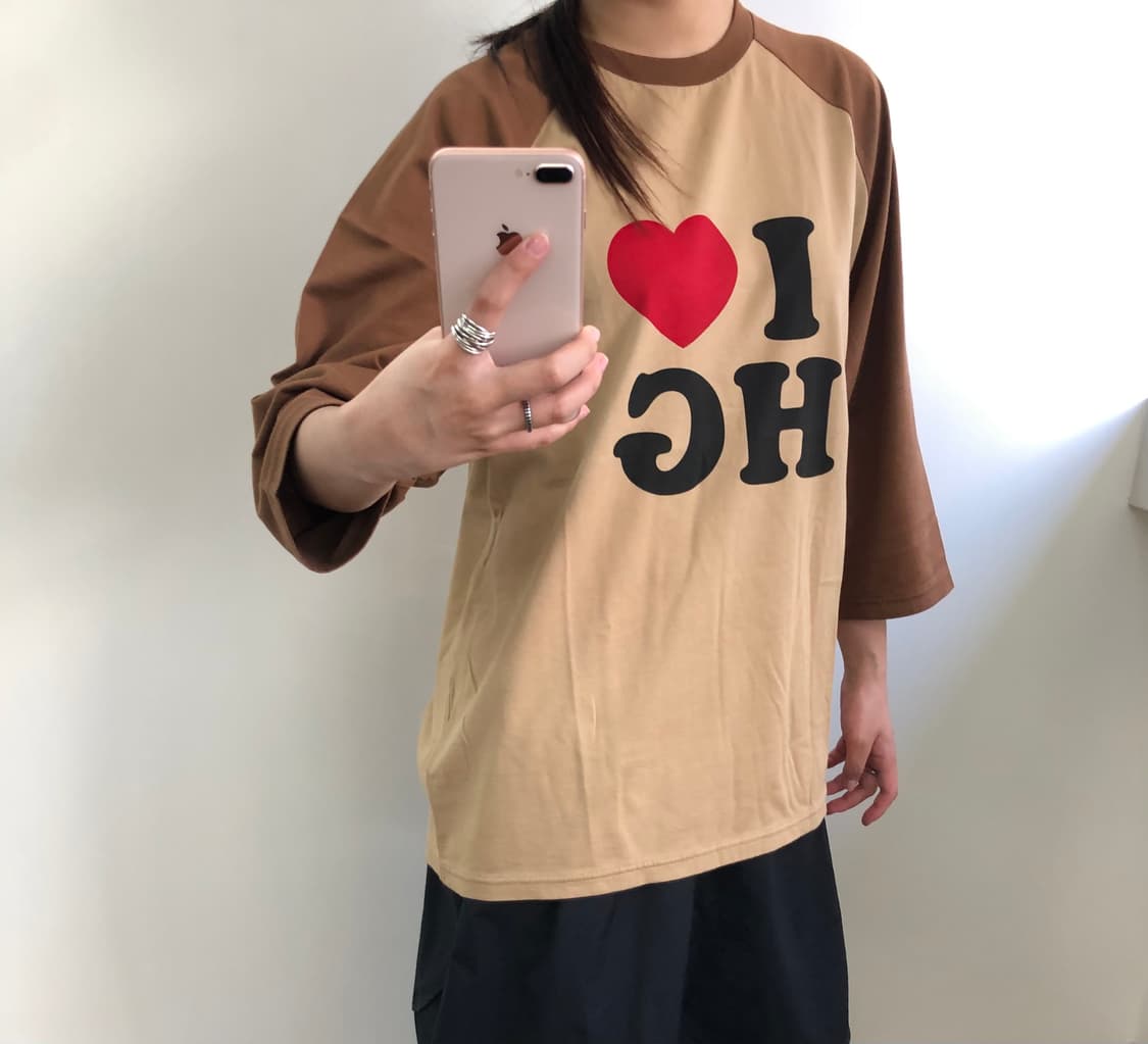 [새상품] 히스테릭 글래머 I♥️HG 래글런 7부 소매 티셔츠 상품이미지3