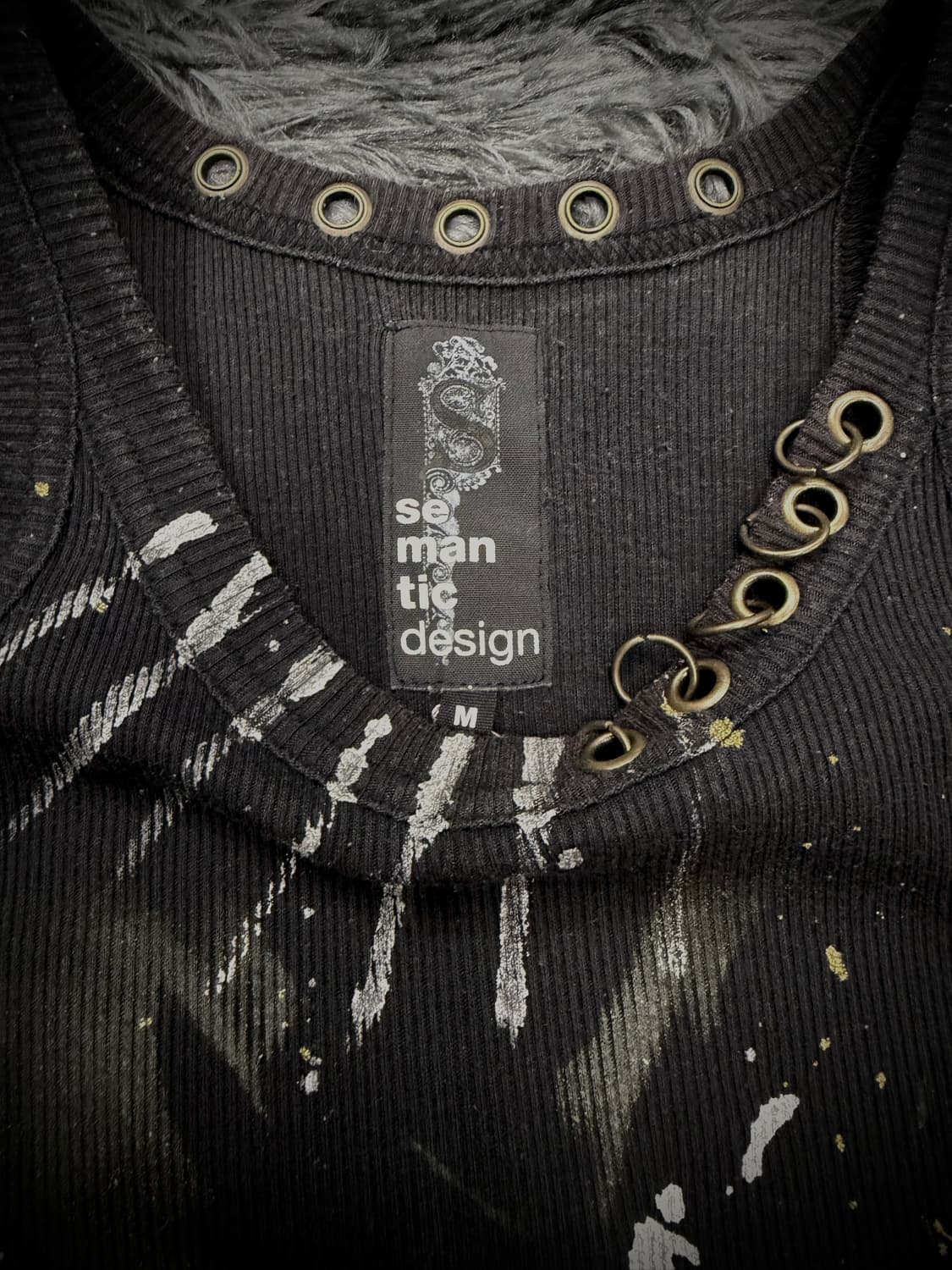 Semantic design 페인팅 디테일 골지 슬리브리스 상품이미지6