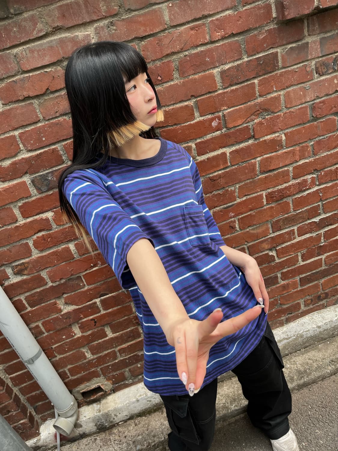 스투시 스트라이프 반팔탑 상품이미지6