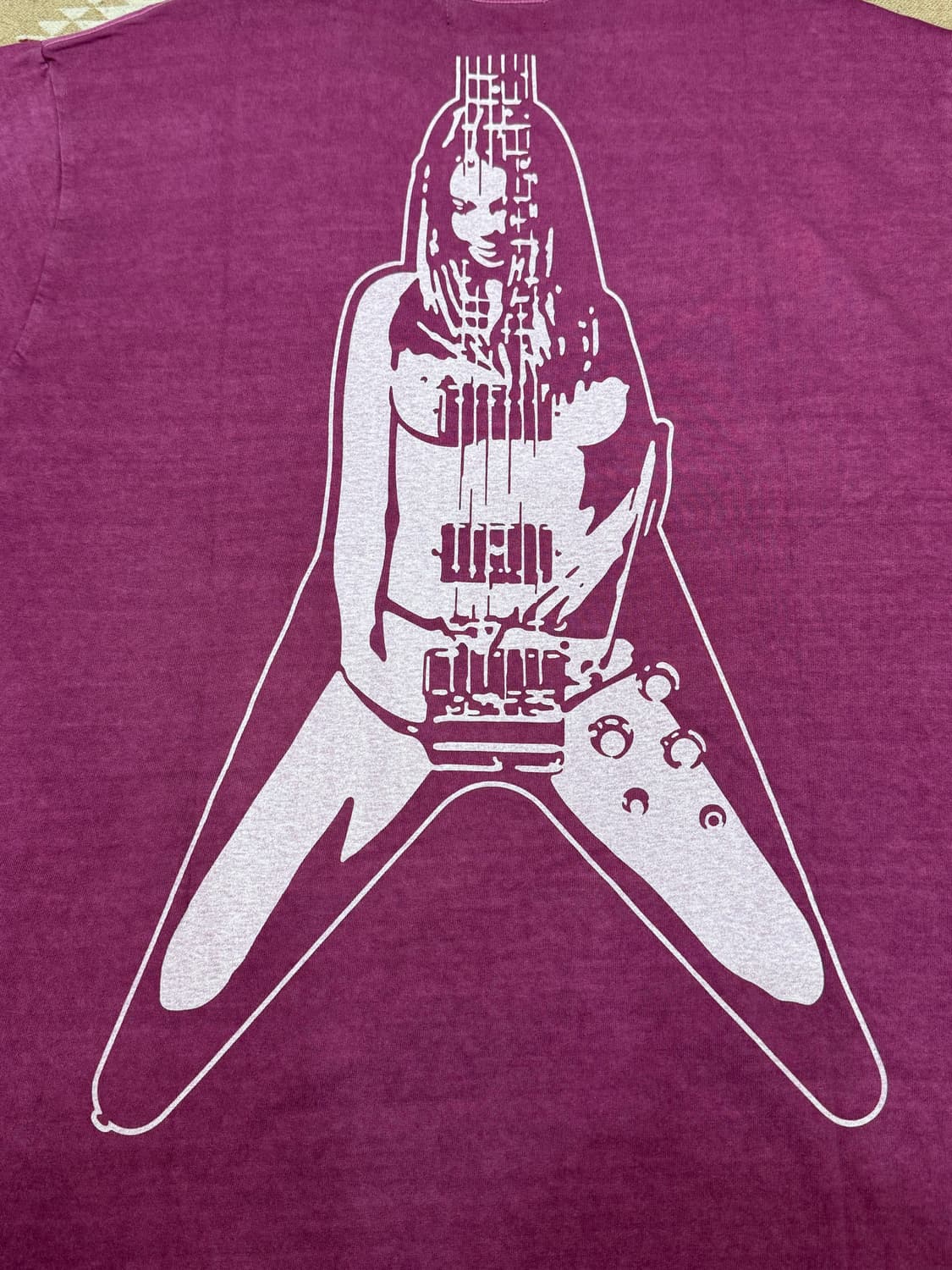 [XL] 히스테릭글래머 기타걸 그래픽 티셔츠 퍼플  상품이미지5