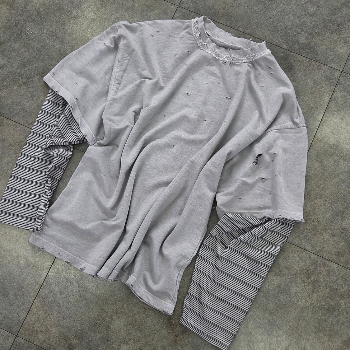 빈티지 긴팔 레이어드 티셔츠 상품이미지1