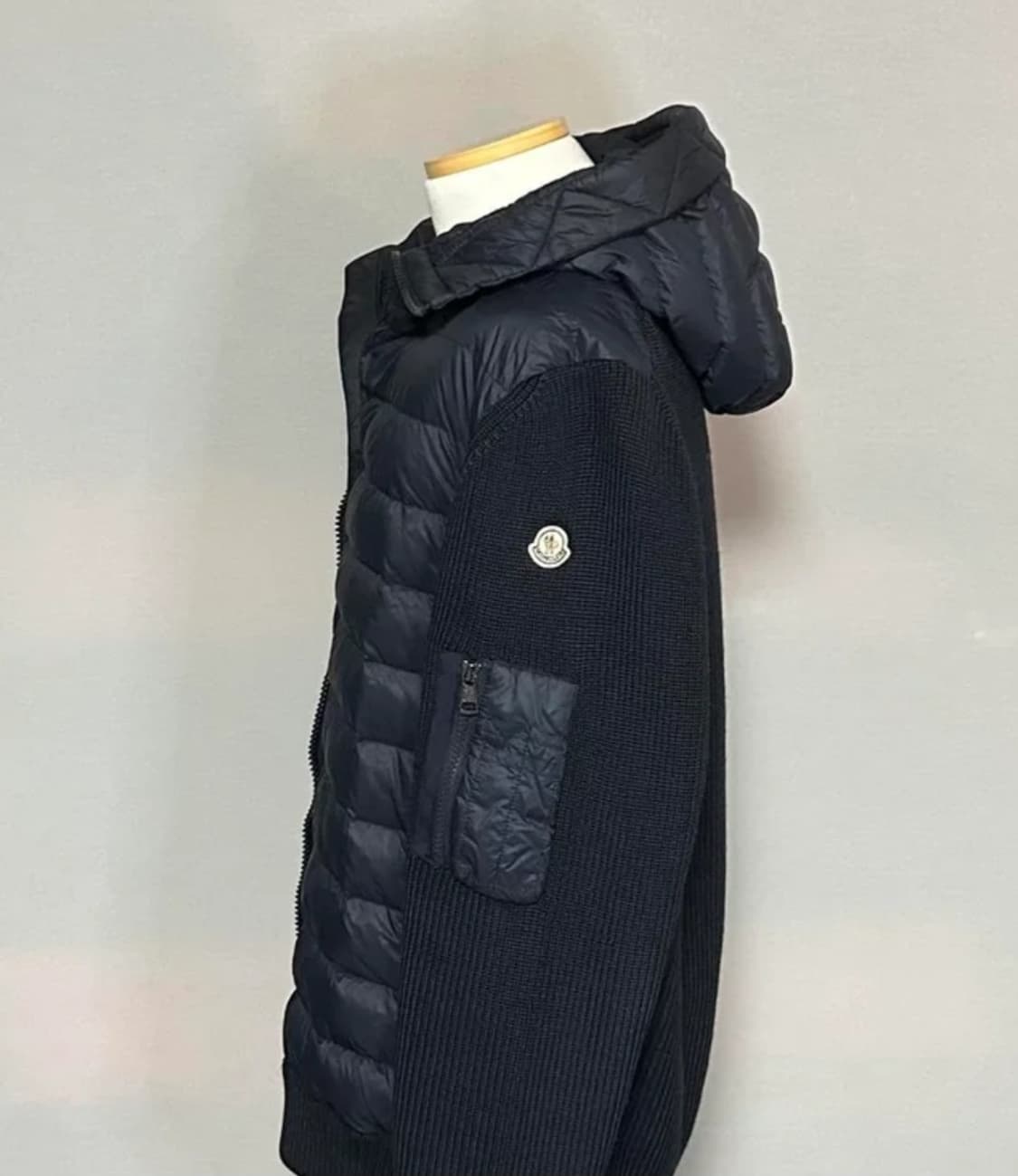 [정품] 몽클레어 니트 패딩 후드 와펜 포켓 자켓 블랙 M 상품이미지2