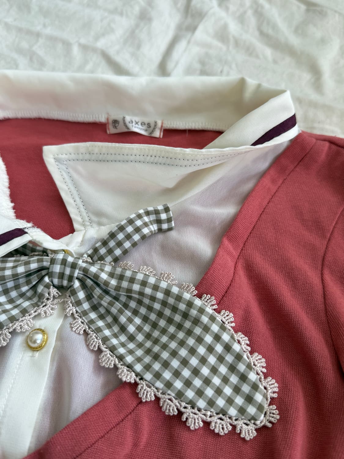 엑시즈팜 러블리 프레피 블라우스 상품이미지4