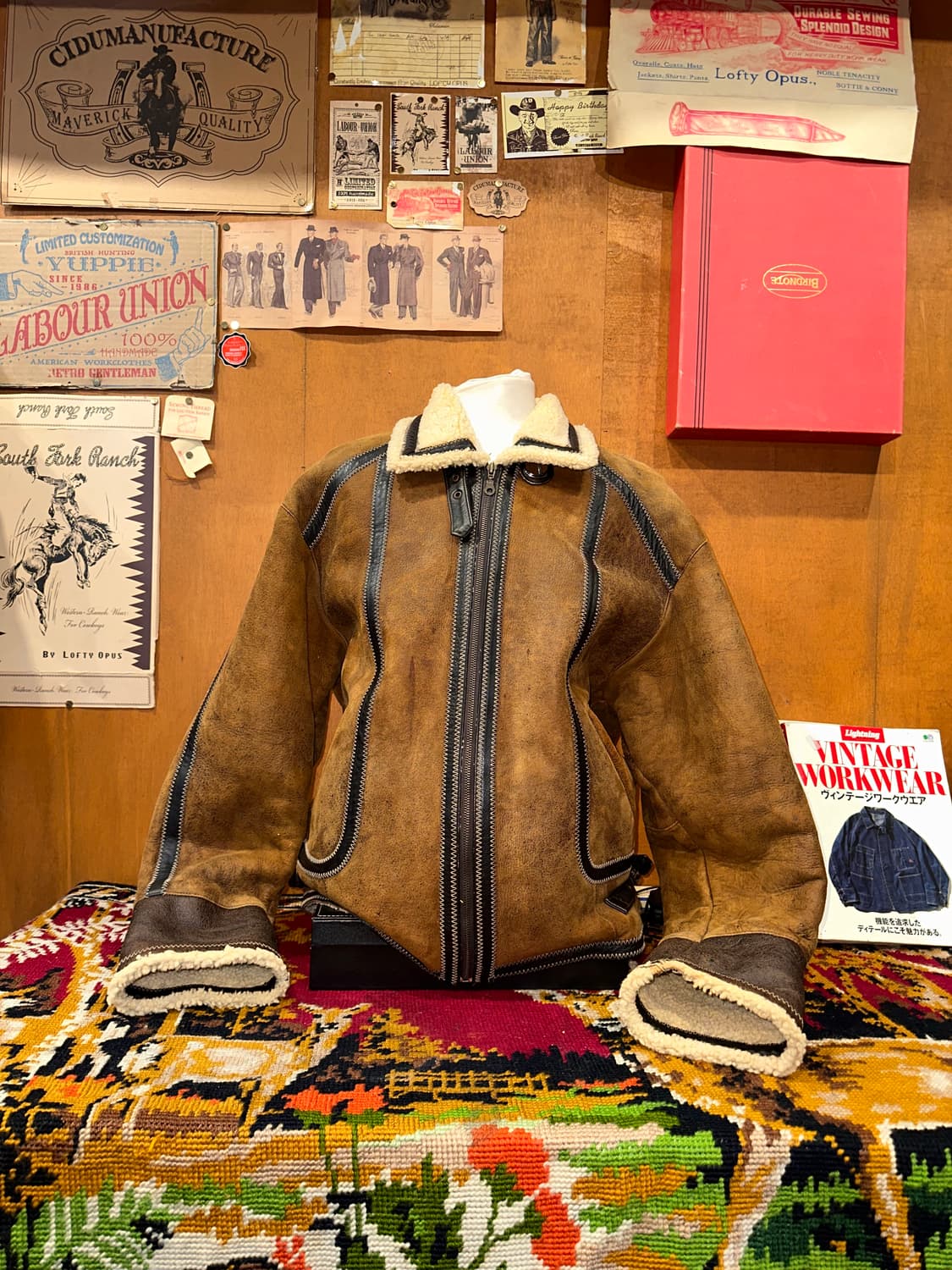 ( XL ) B3무스탕 레더자켓 워크웨어 아메카지 빈티지무스탕 무스탕 상품이미지4