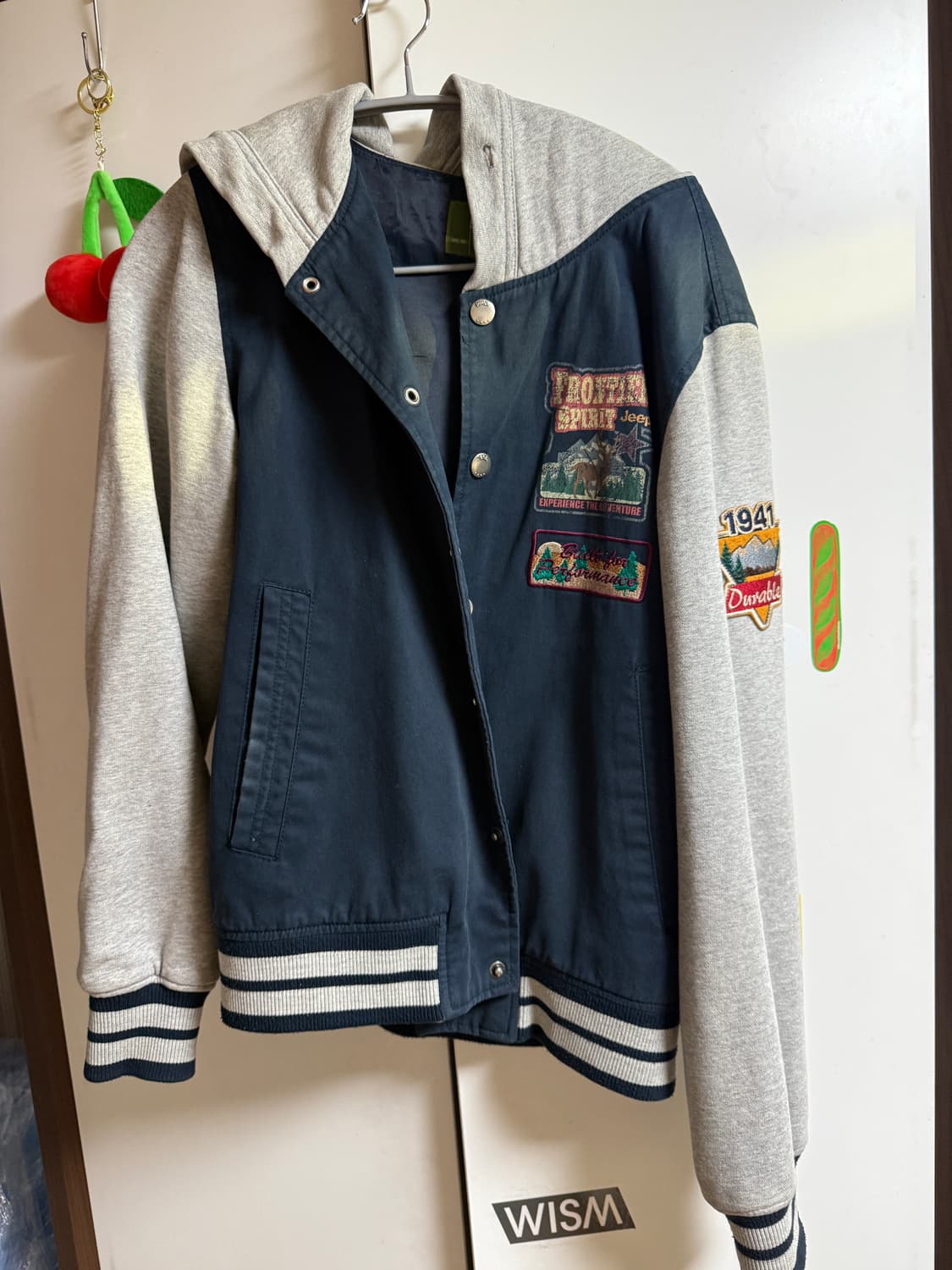 Jeep 네이비 배색 후드 야구 점퍼 M 5만 상품이미지4