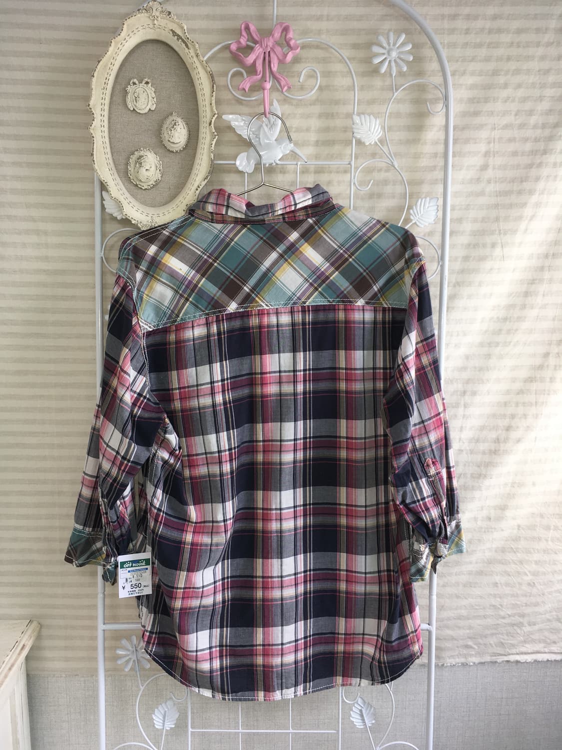 jpn vintage navy check pocket shirt 상품이미지2
