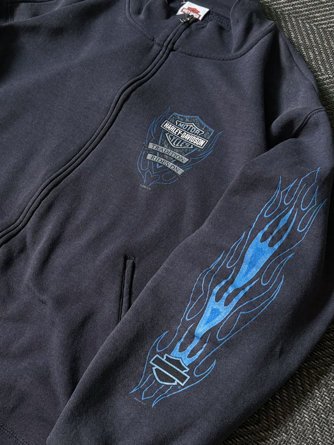 할리 데이비슨 플레임 슬리브 스웻 집업 자켓 (105-110) 상품이미지5