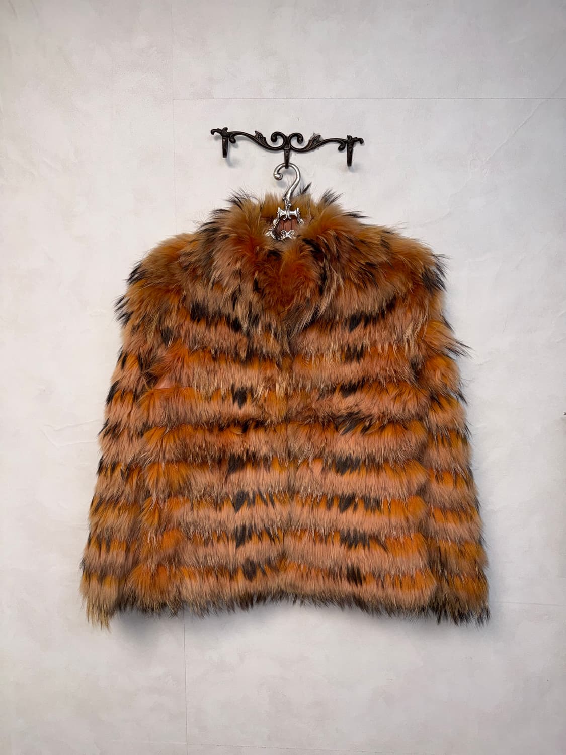 Mixed orange brown fox fur jacket  상품이미지1