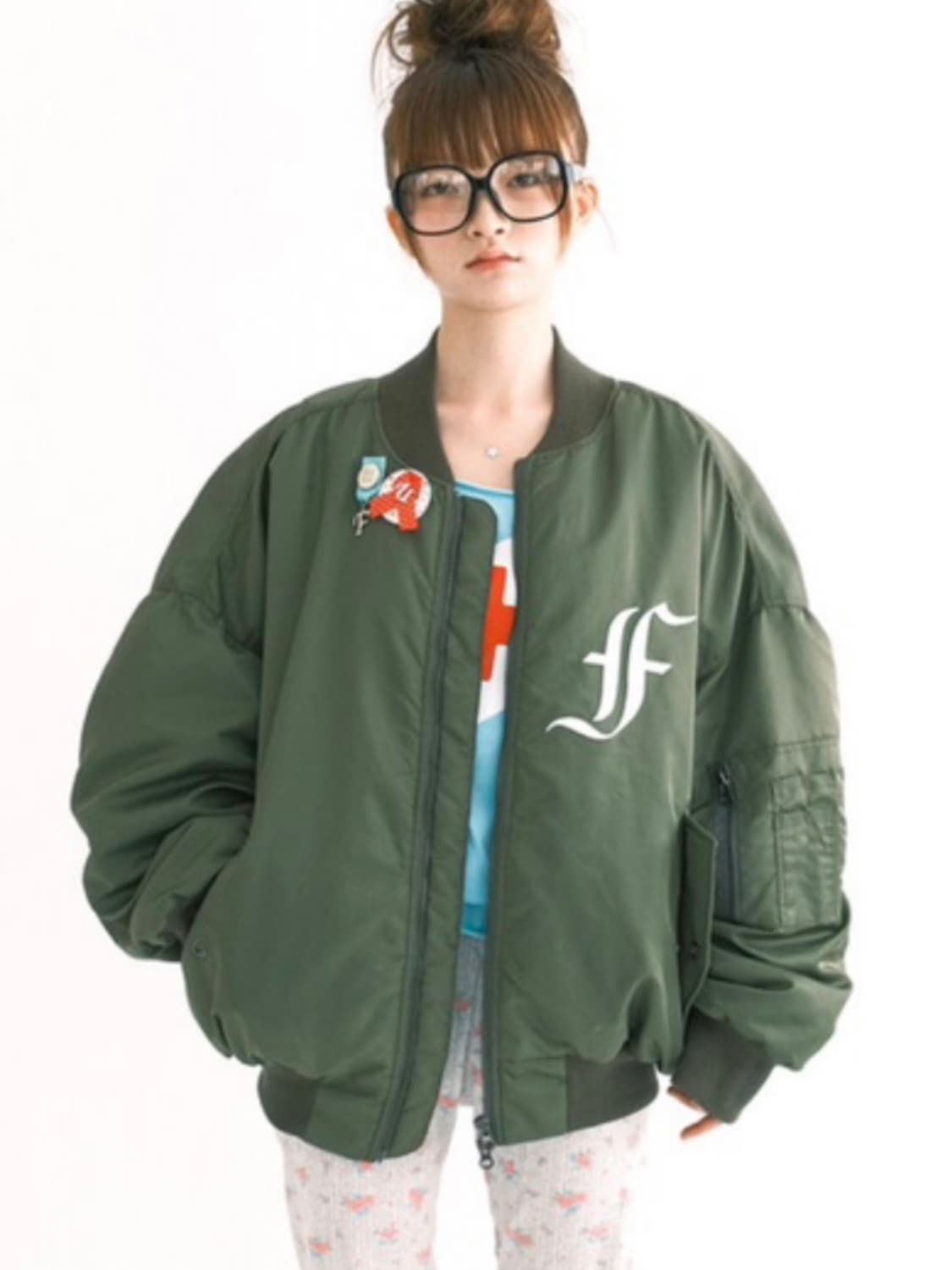 샵페어리 봄버 자켓 카키 상품이미지2