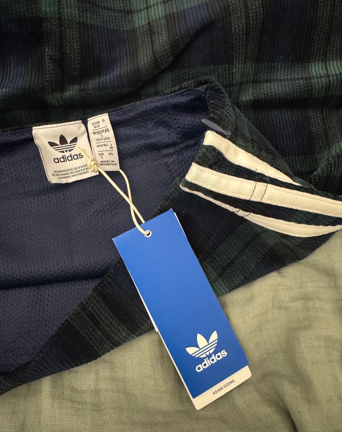 코듀로이 타탄 스커트 - 그린:네이비 / IX1038 상품이미지4