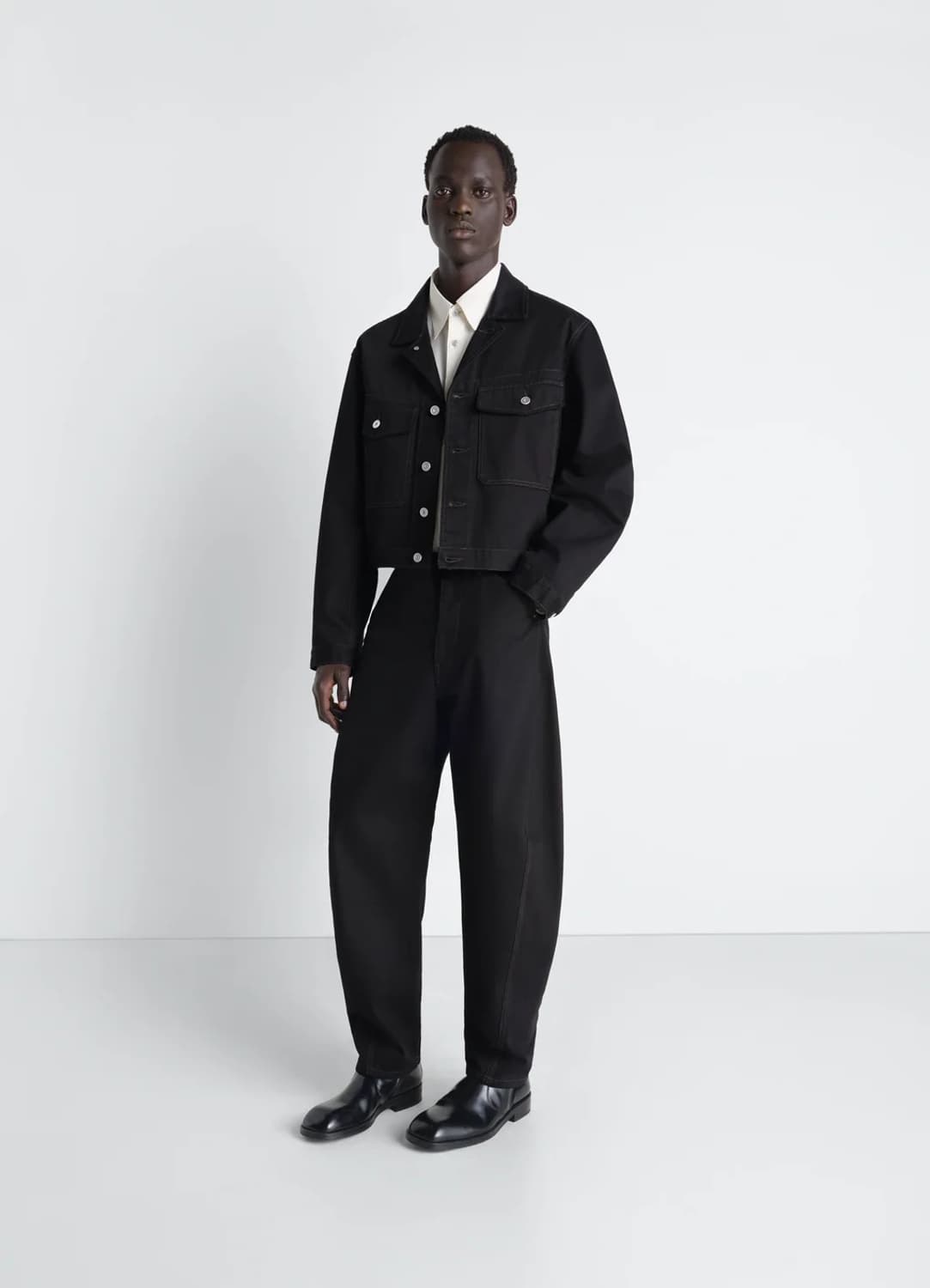 [48]르메르 26ss 데님 트러커 자켓/블랙 상품이미지2